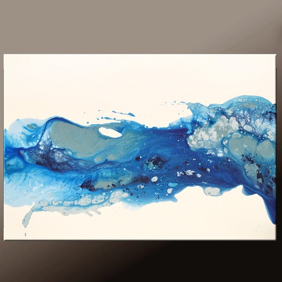 Abstract Canvas Art Painting 36x24 Blue Original Contemporary   Il 570xN.770669070 R1q0 