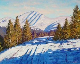 WINTER SNOW PAINTING Colorado Mountain Landscape Traditional Oil by G.Gercken Award winning Artist