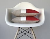MARSALA Color Block Pillow Cover (Set of 2) Modern Home Decor by JillianReneDecor | Minimal | Linen Colorblock Pillow | 2015 Pantone