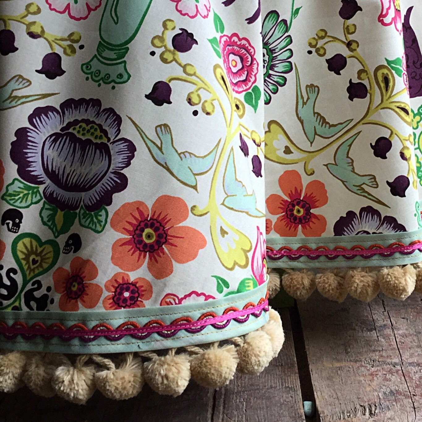 Folklorico Mexican Tablecloth Round Cantina Style Orange