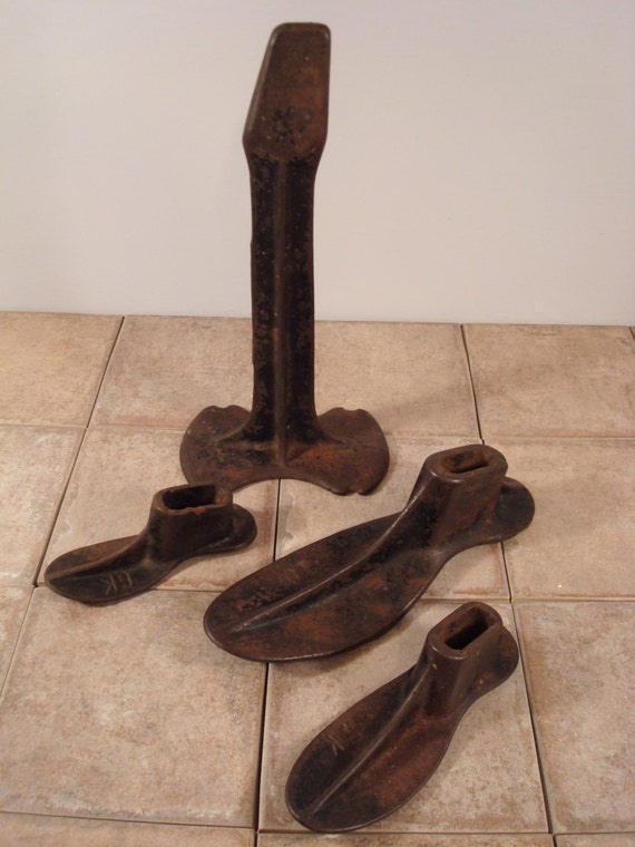 Nice set early 1900s cast iron shoe molds by HeathersCollectibles