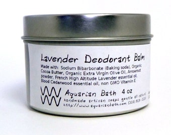 Lavender Cedarwood Deodorant Balm - Natural Deodorant - Organic Deodorant - featured in the book Plastic Free - Vegan 4 oz