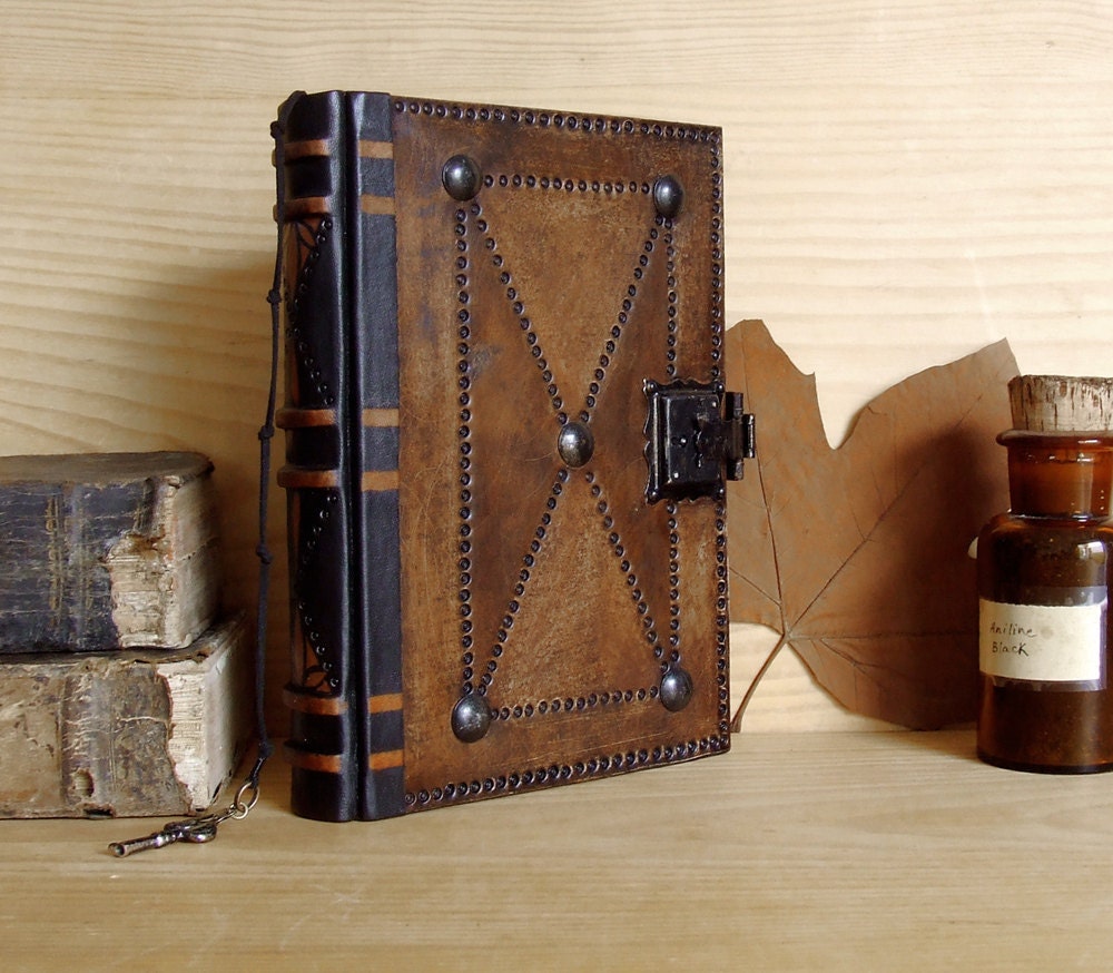 Journal with lock and key antique brown leather The by TeoStudio