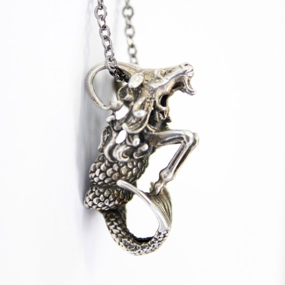 Capricorn Necklace Sterling Silver Capricorn Sea Goat Pendant