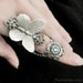 Fairy's Touch - Silver Butterfly Armor Ring, Aquamarine Ring, Gothic Jewelry, Fantasy Jewelry, Armour Ring, Finger Armor, Slave Ring