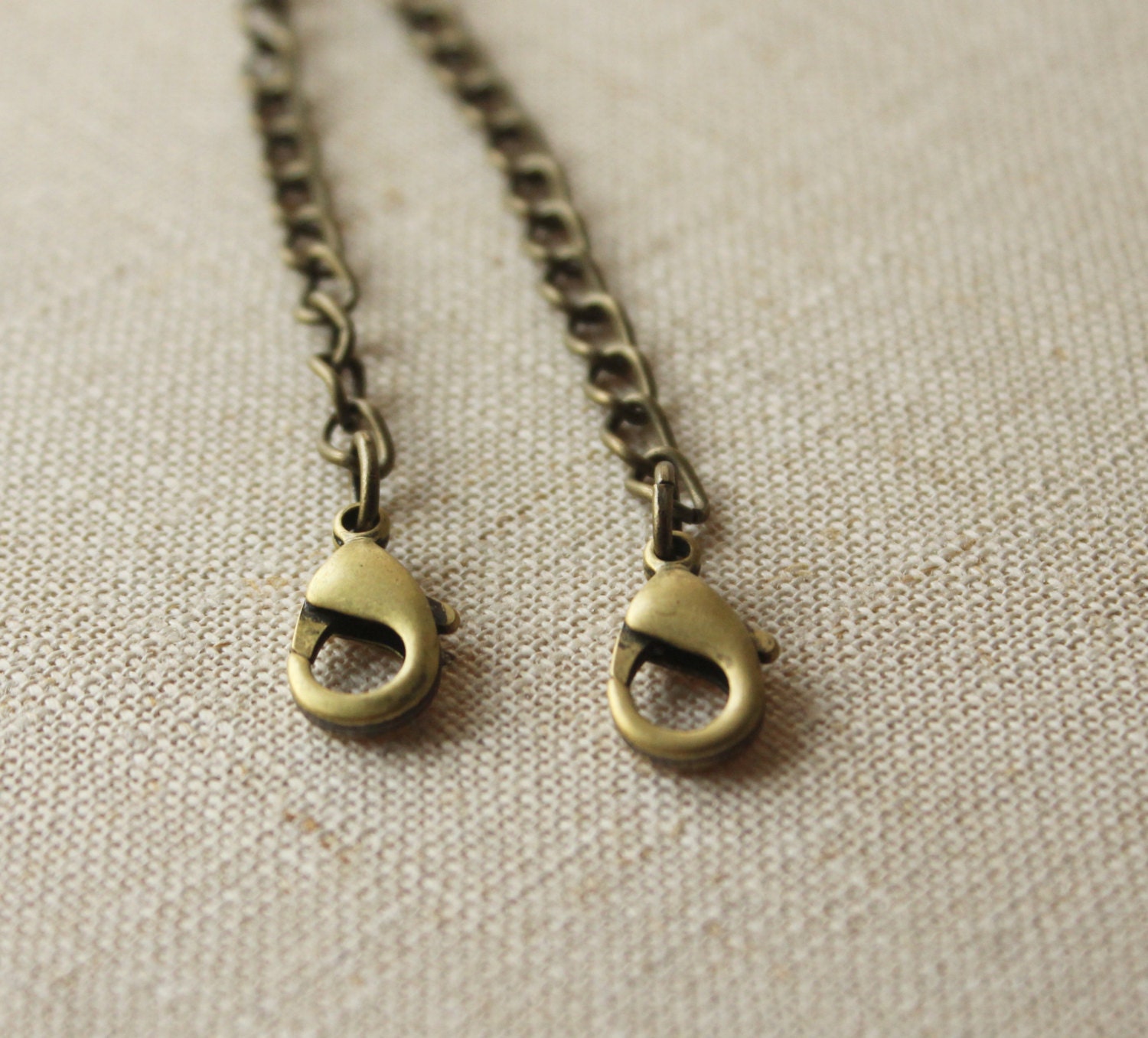 Double clasp extender chain double ended brass silver or