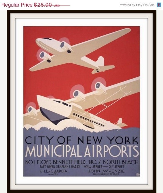 city of new york municipal airports poster