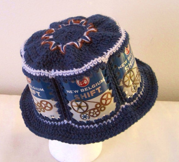 Crocheted Beer Can Hat New Belgium Shift by michellescrochet