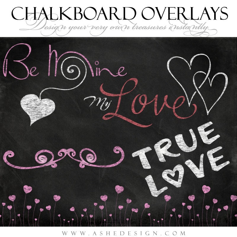 Designer Gems MY VALENTINE Chalkboard Overlays 1 16x20
