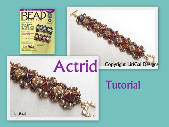 Tutorial Astrid SuperDuo and Pyramid beads Beadwork Bracelet PDF