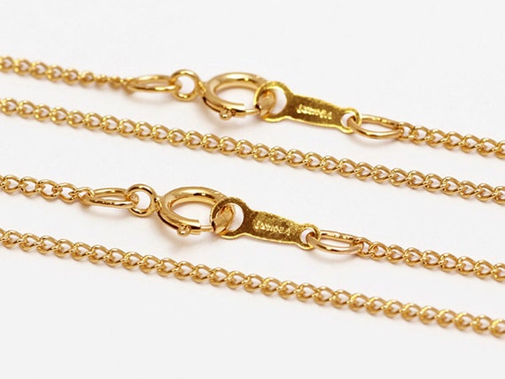 18in 14K Gold filled chain 1.5mm curb finished necklace 18