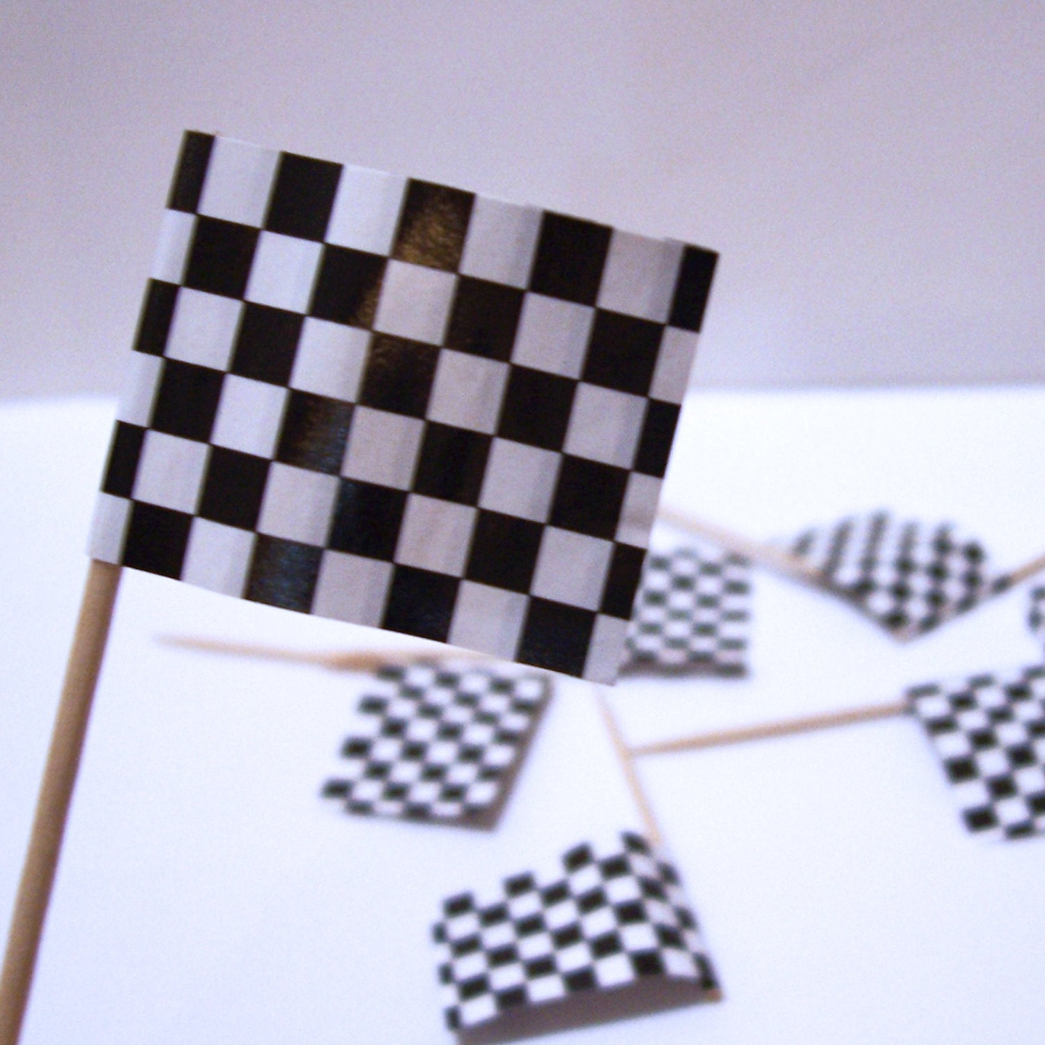 12 Racing Flags Cupcake Picks