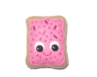 Pop Tart Brooch - Fairy Kei Pin - Kawaii brooch - Pink Poptart - Sprinkle Toaster Pastry - Kawaii Pins - Cute Food Gifts