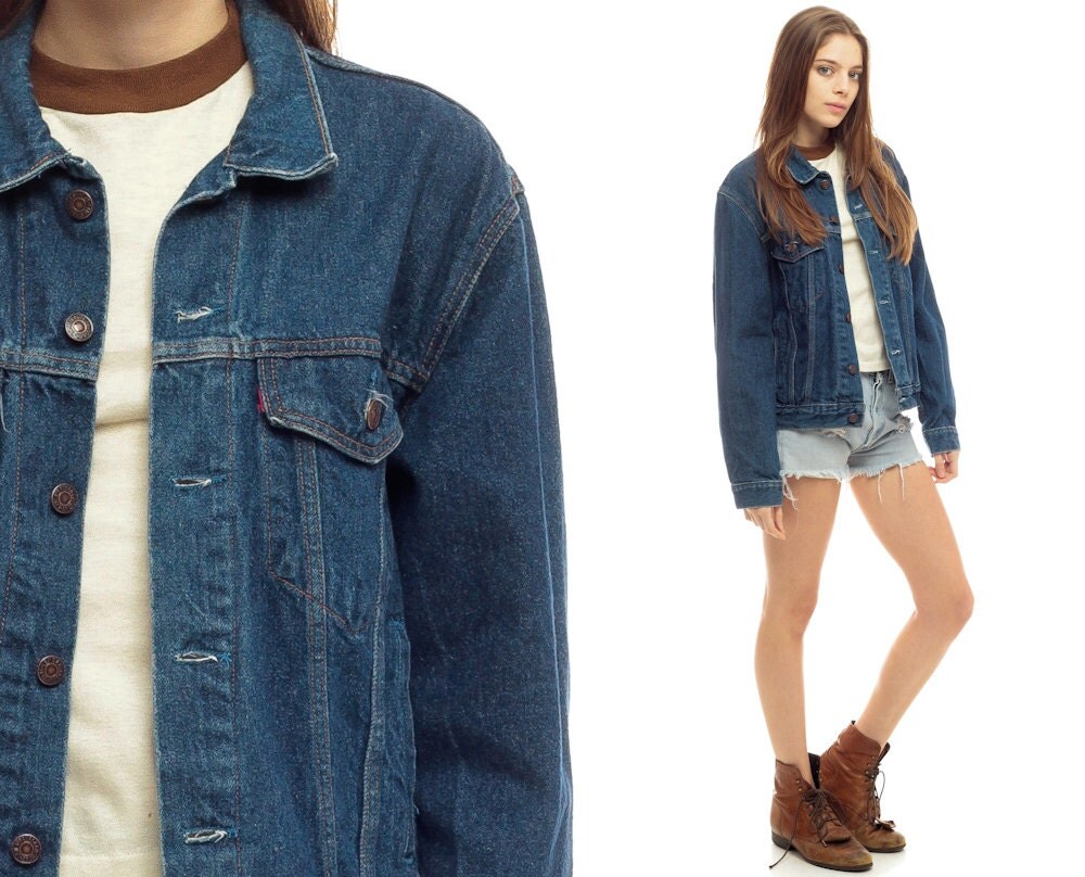 dark blue levi denim jacket