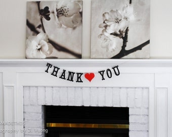 Thank You Banner - Custom Colors - Wedding Decoration or Photo Prop