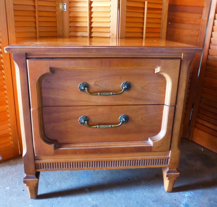 Bedside Table California Modern Customize Vintage by poppycottage