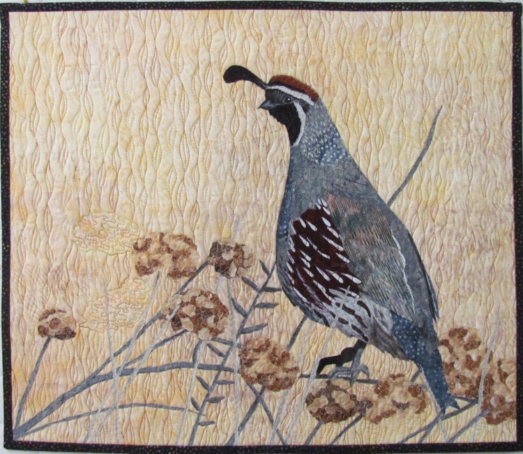 Quail Art Quilt Pattern by Lenore Crawford by LenoreCrawford