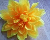 Bright Yellow Fabric Flower Brooch Spring/Summer Wedding Occassion Floral Accessory