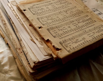 150 Sheets of Ratty Tatty Old Sheet Music for by LoveDoveTrading