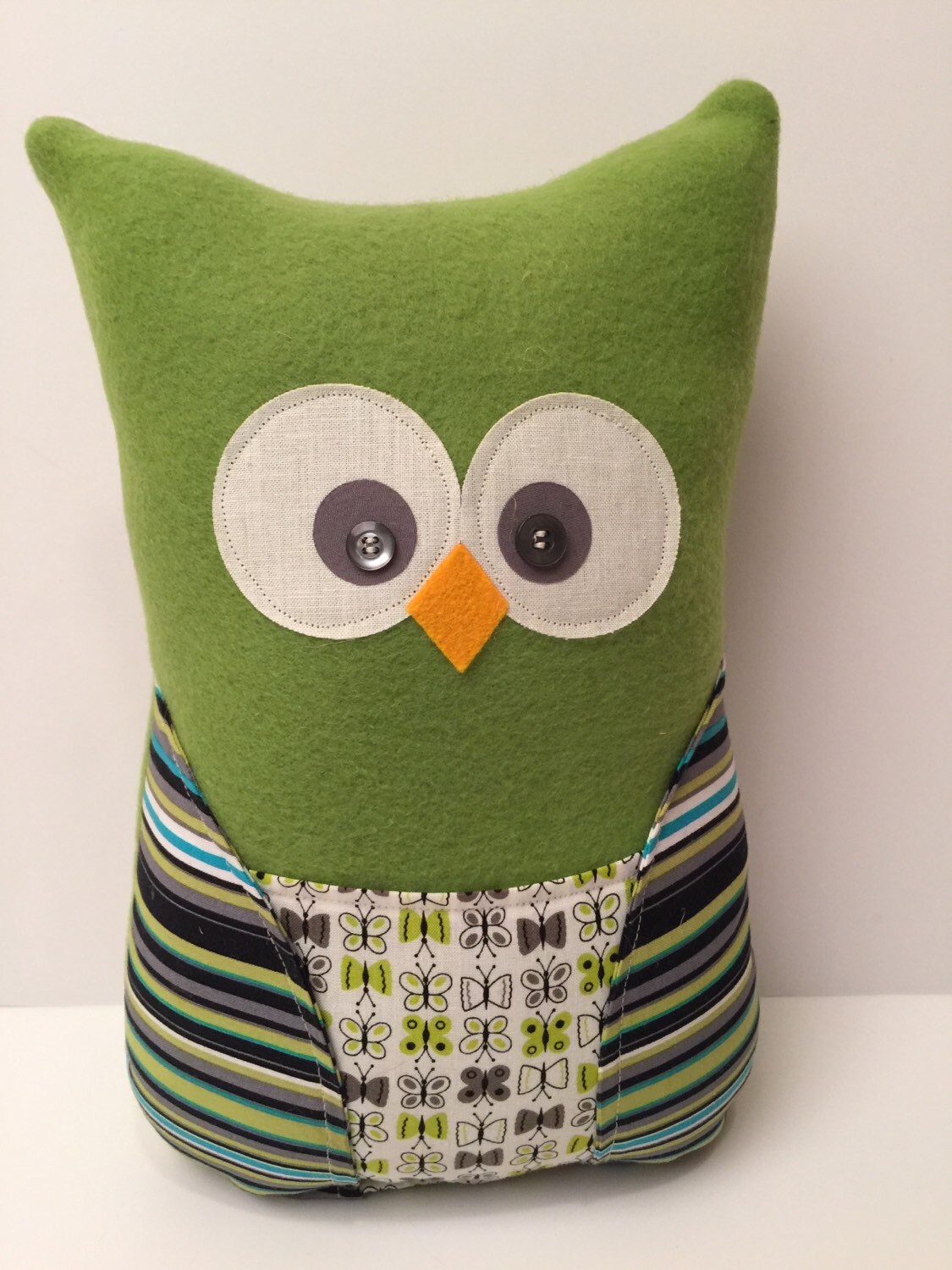 Plush owl pillow stuffed owl fleece soft owl by thelittlegreenbean