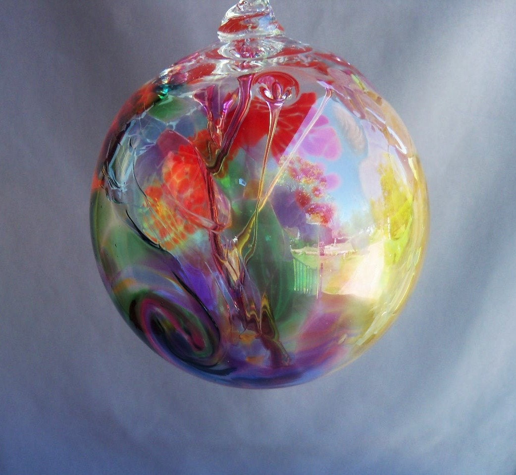Hand Blown Art Glass Witch Ball/Ornament/Suncatcher by Route4glass