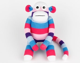 Free Shipping Handmade Original Sock Monkey Stuffed Animal Doll Baby Toys