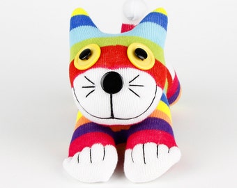 Handmade Sock Cat Kitty Stuffed Animals Doll Baby Toys Christmas Gift New Year Gift Birthday Gift