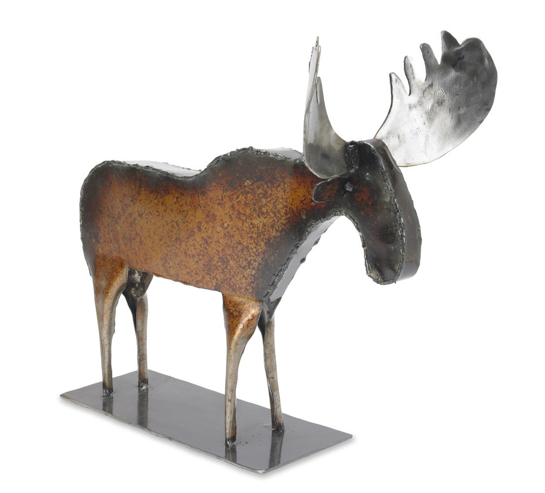 Art Metal Freestanding Moose Sculpture