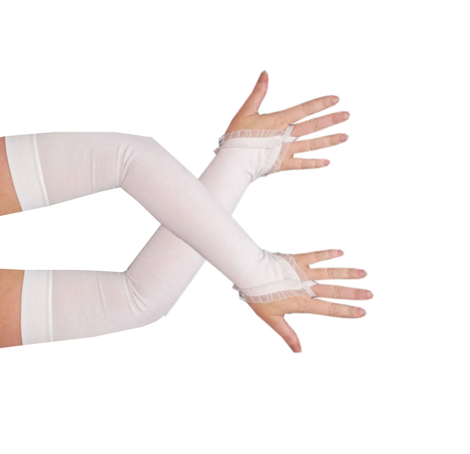 Long fingerless gloves dance gloves