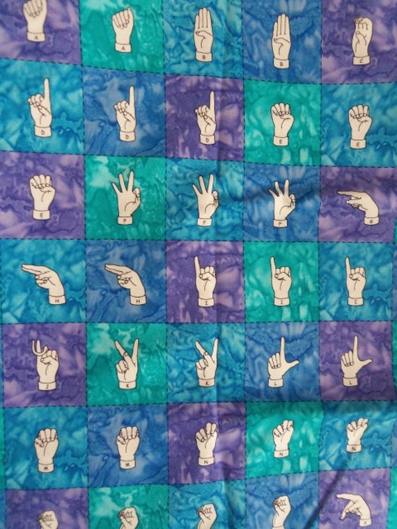 SigN Language fabric ASL SEE Out of Print