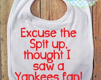 Excuse the spit up Bib - Boston Red Sox - Baseball - Baby Fan Gear