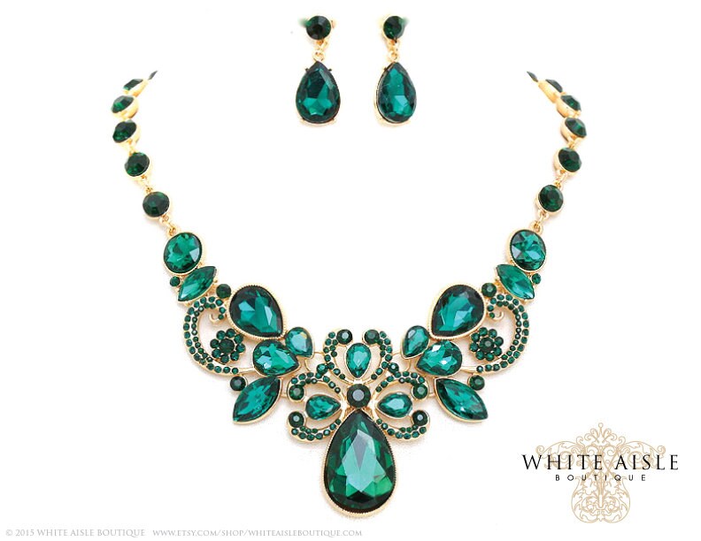 emerald wedding jewelry sets