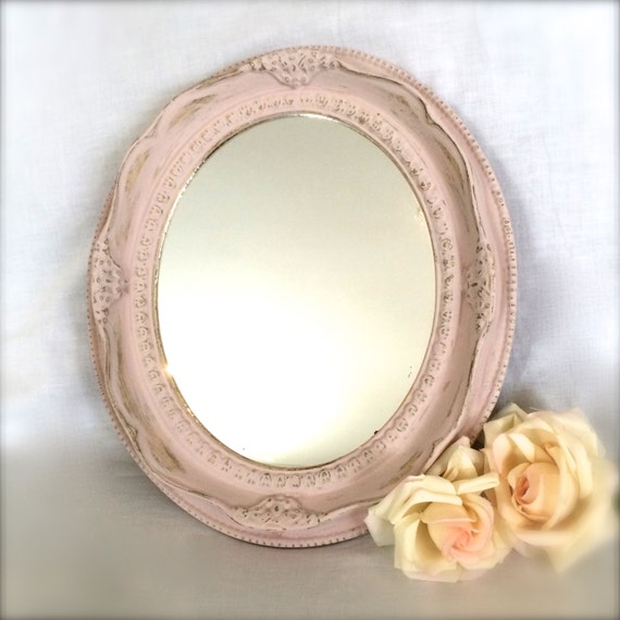 oval shabby chic mirror soft pink distressed by oval shabby chic mirror soft pink distressed by