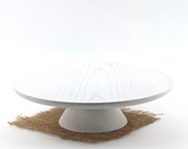 Wooden White Cake Stand / Wedding Cake Stand /  Wooden Cake Plate / Pedestal Stand