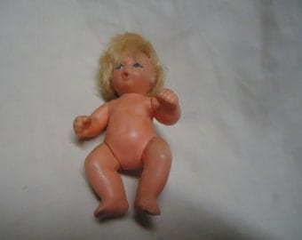 Vintage Plastic Blue Box Naked Doll, collectable, Hong Kong