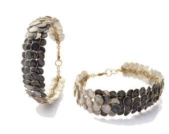Enamel Bracelet, Grey Artisan Handmade Bracelet, Chic Bracelet, Fashion Bracelet, Unique Bracelet, Woman Gift, Modern Fashion Israel Jewelry