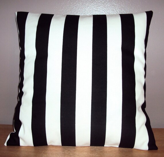 Black and White Stripe Decorative Pillow Cover Available In
