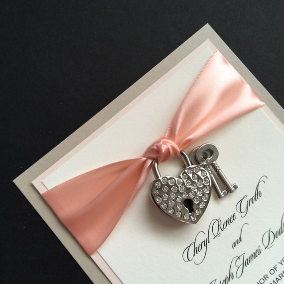 Key to My Heart wedding invitation with heart by 