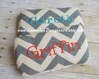 Gray Large Chevron Travel Baby Wipe Case, Baby Shower Gift, Diaper Wipe Case, Wipe Holder, Diaper Bag, Wipe Clutch, Personalized, Wipecase
