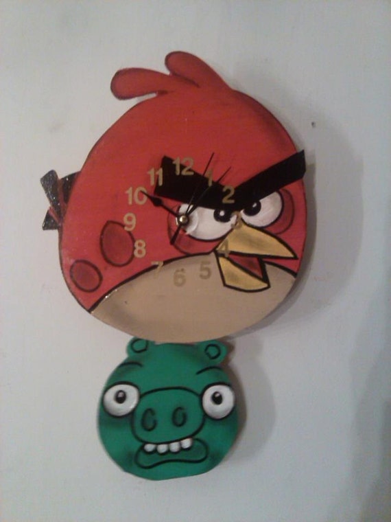 Items similar to Angry Birds Children's pendulum clock on Etsy