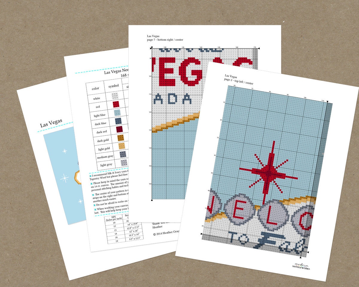 las vegas retro modern needlepoint pattern diy
