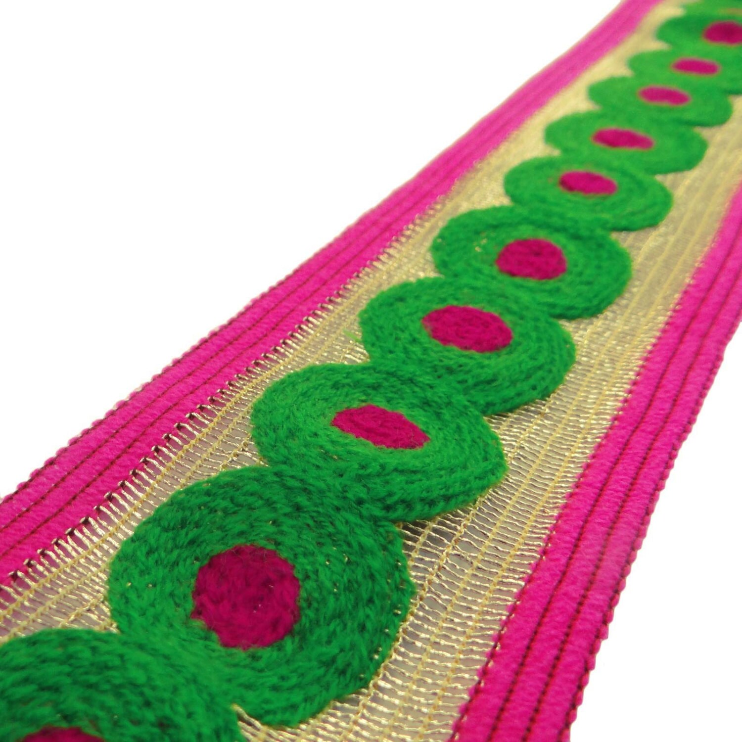 Indian Designer Crafting Trim Thread Embroidered Ribbon 6.8 Cm