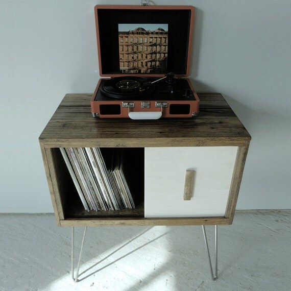 Reclaimed Wood Record Cabinet by modernarks on Etsy