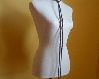 brown leather belt, necklace braided by Tuscada. Ready to ship.