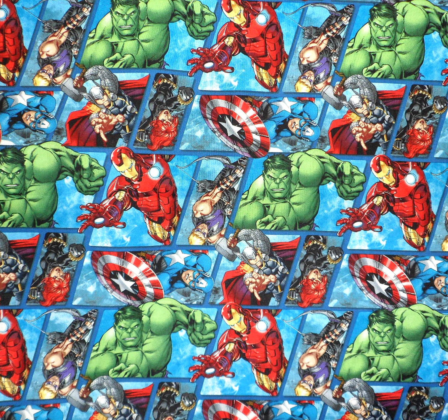 Superhero Fabric Marvel Superhero Material Avenger Grid Fabric