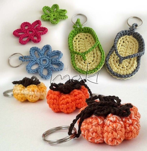 flip flop pattern keychain crochet pattern keychain  keychain  Flower    flop Pumpkin  Flip Crochet