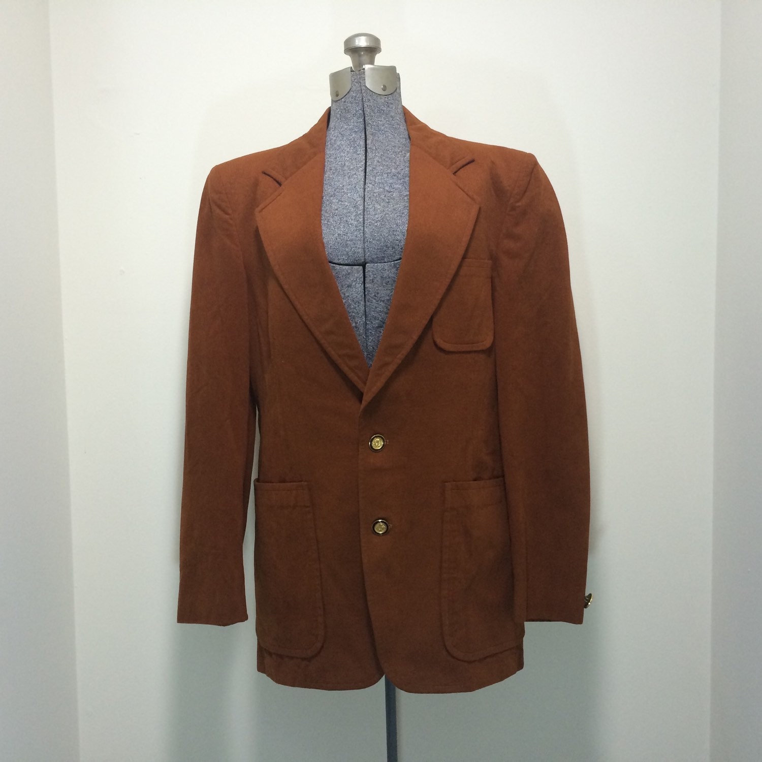 Vintage 70s Rust Color Blazer Jacket / Size M by BeatificVintage