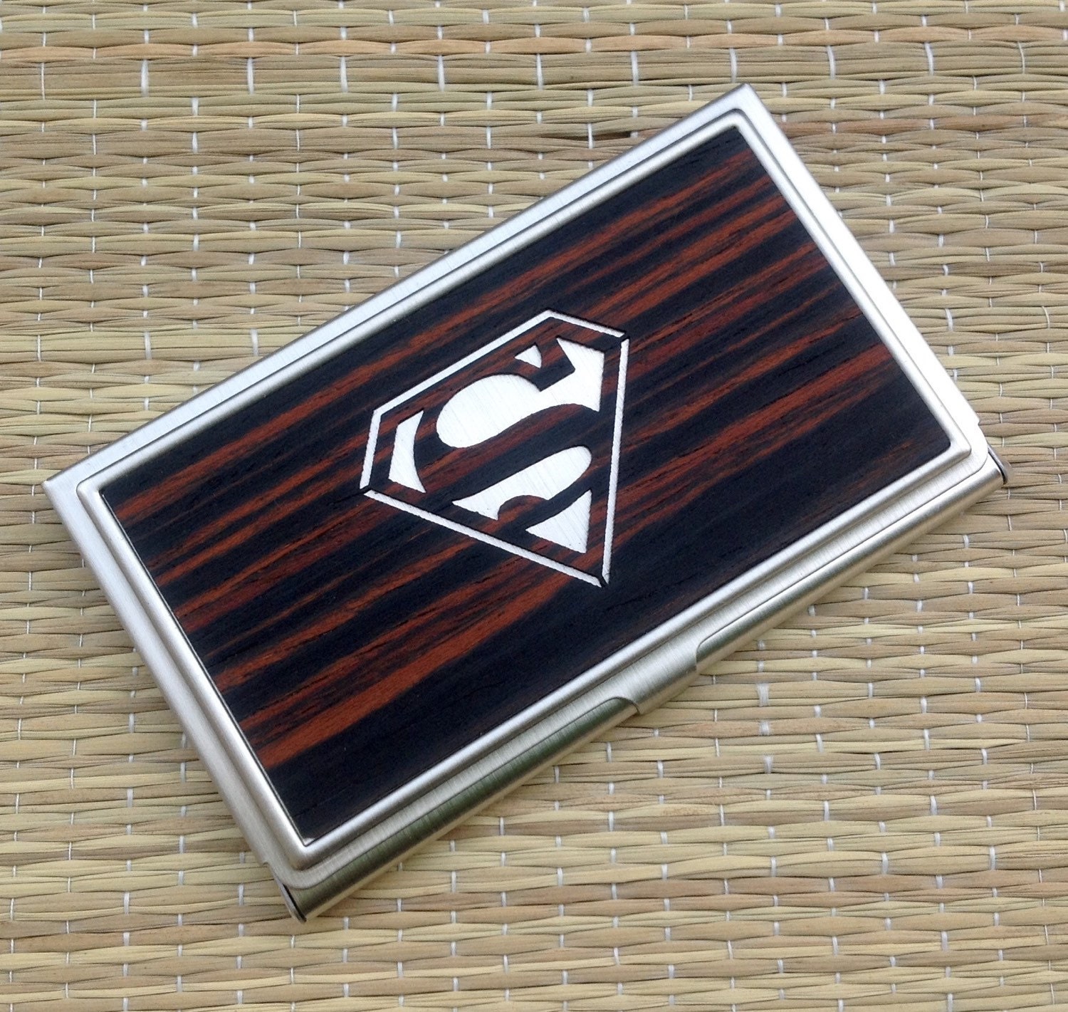 SUPERMAN Wood Business Card Case ID/Card HolderSuperman Card