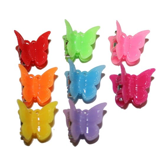 90's Butterfly Hair Clips Kawaii Rainbow butterfly hair