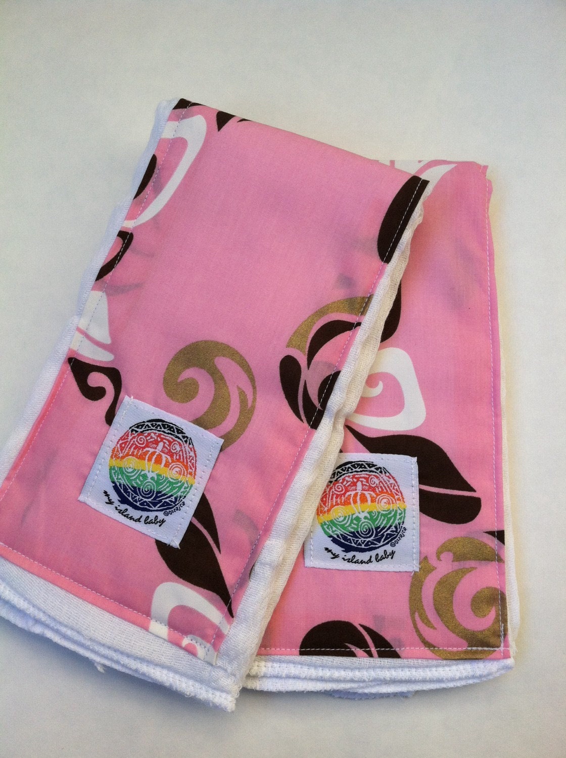 Handmade Baby Burp Cloth Set of 2 by MyIslandBaby on Etsy